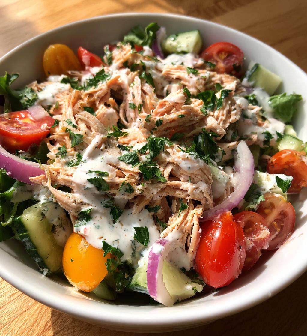 healthy ranch chicken salad - detail 1