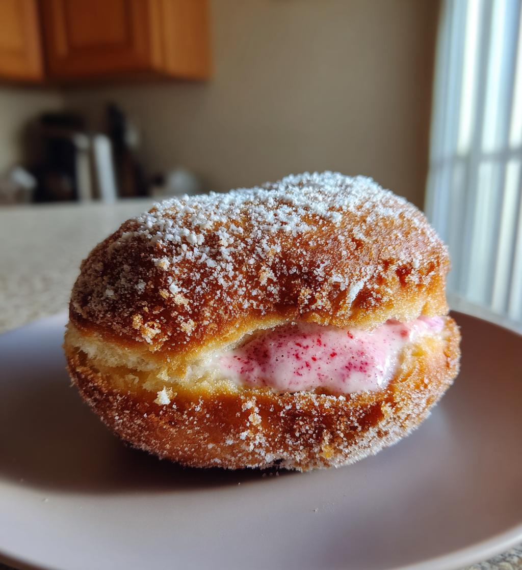heart shaped strawberry cheesecake donuts - detail 1