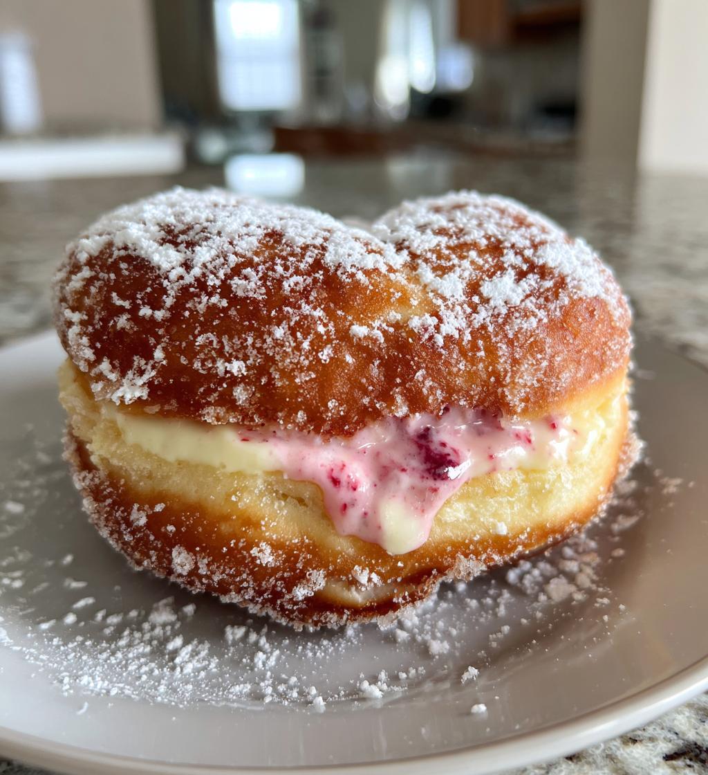 heart shaped strawberry cheesecake donuts