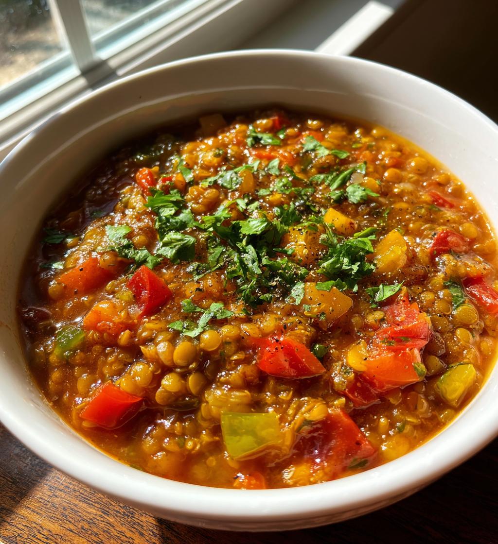 hearty mexican lentil soup - detail 1