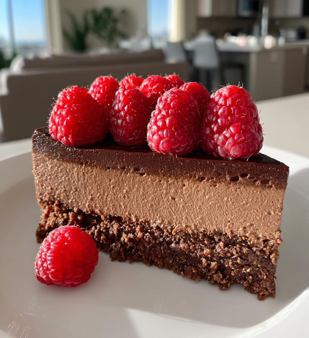 heavenly raspberry chocolate mousse cake