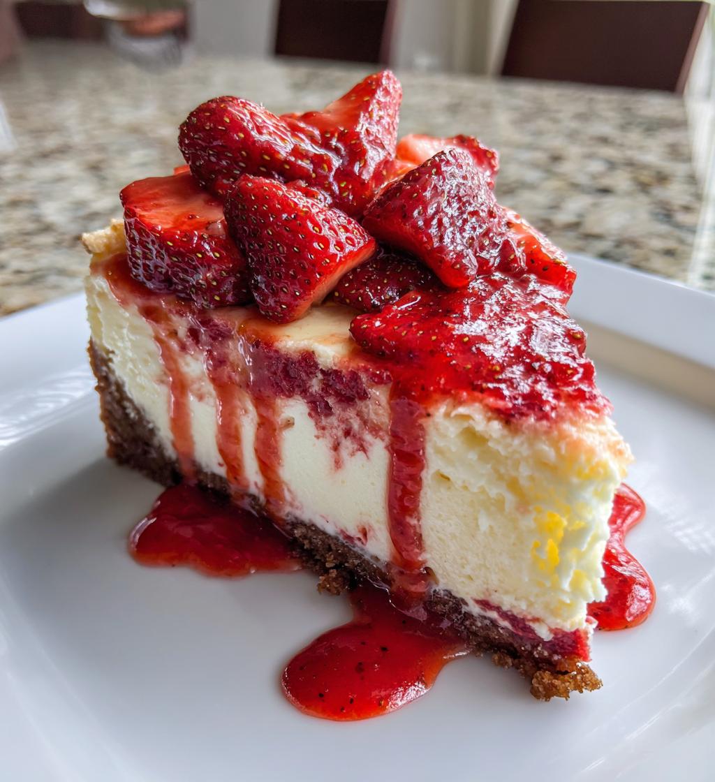 heavenly red velvet strawberry cheesecake