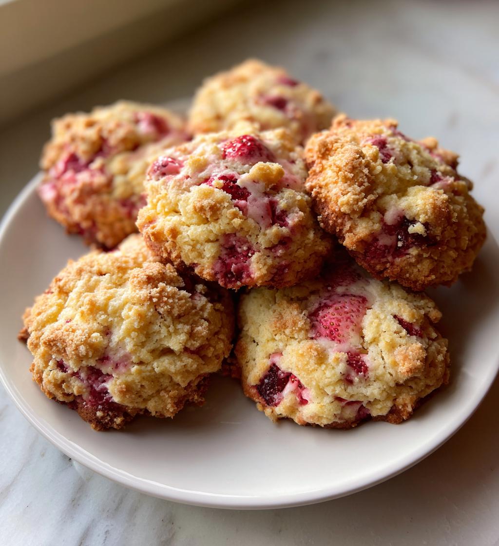 heavenly strawberry cream cheese crumble cookies recipe - detail 1