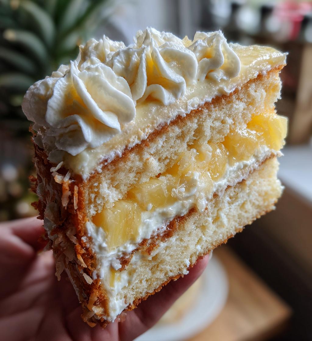 heavenly white chocolate cake with pineapple filling