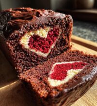 hidden heart chocolate loaf cake