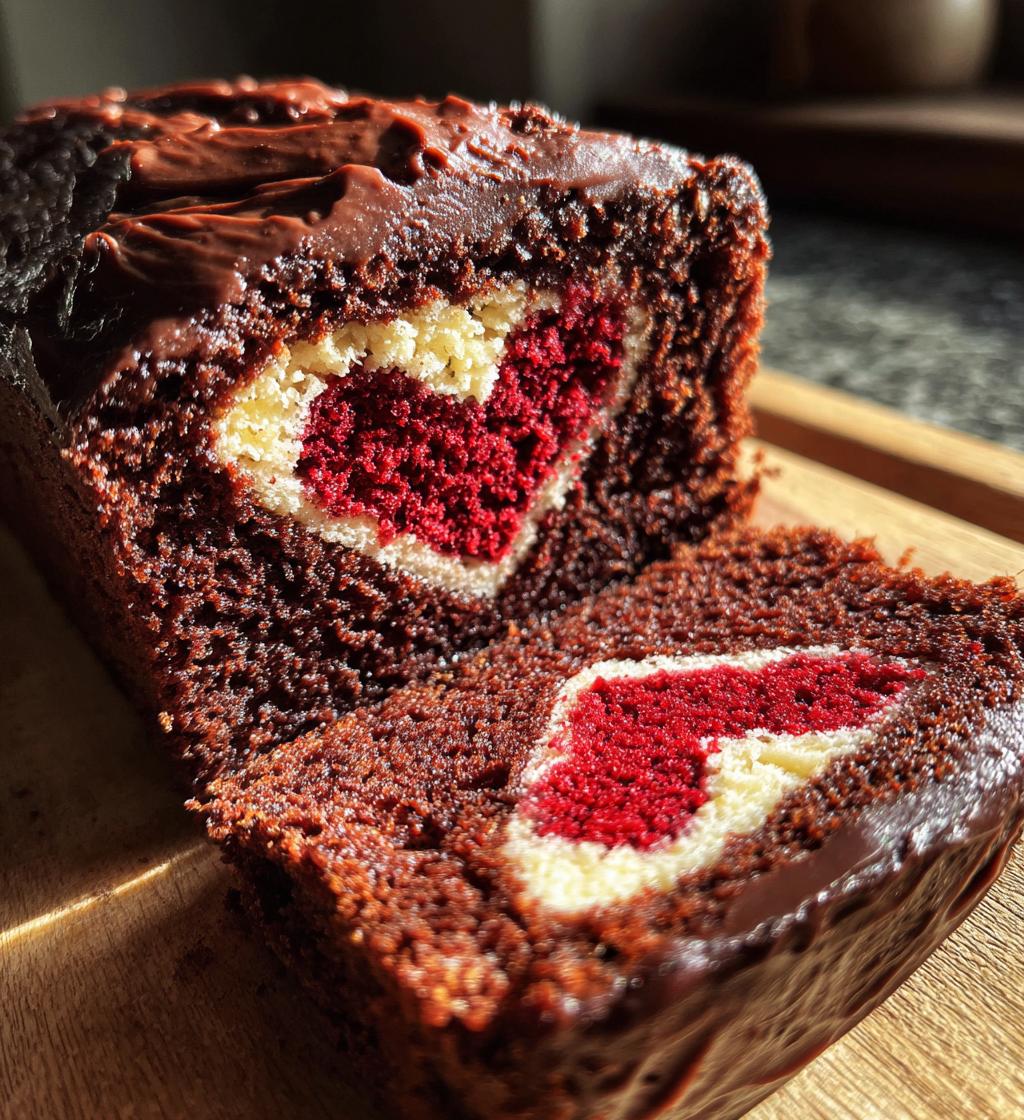 hidden heart chocolate loaf cake