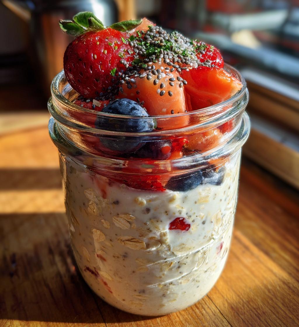 high protein overnight oats - detail 1