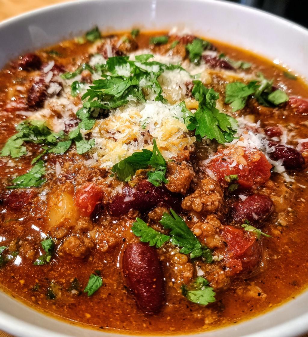 homemade chili - detail 1