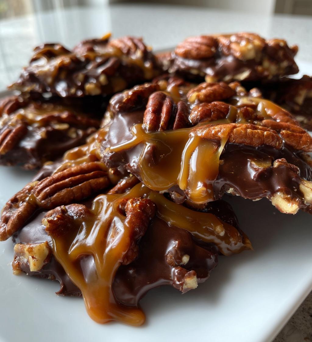 homemade chocolate turtles - detail 1