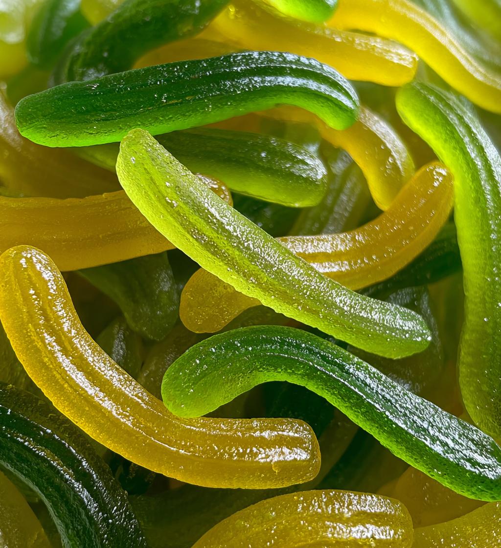 homemade dill pickle gummy worms