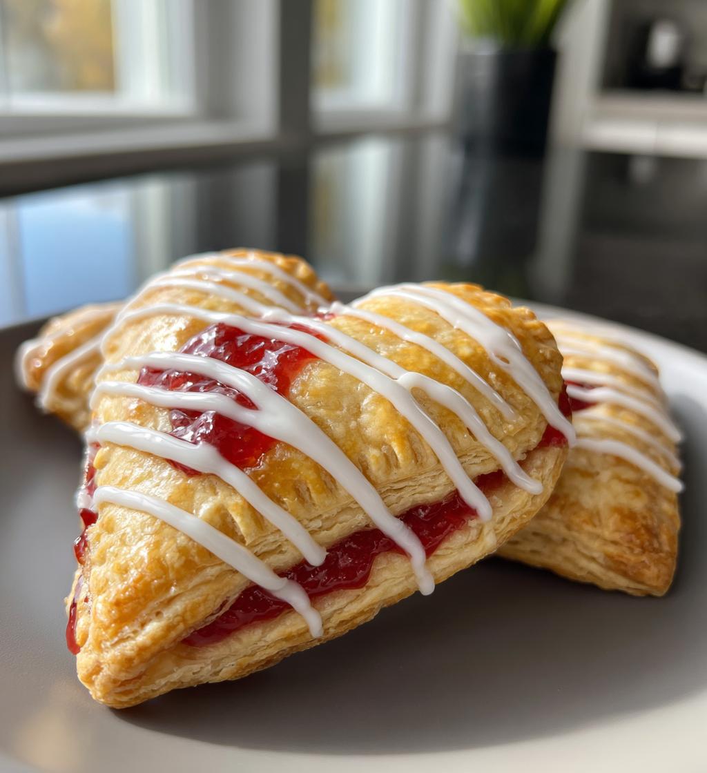 homemade heart shaped strawberry pop tarts - detail 1
