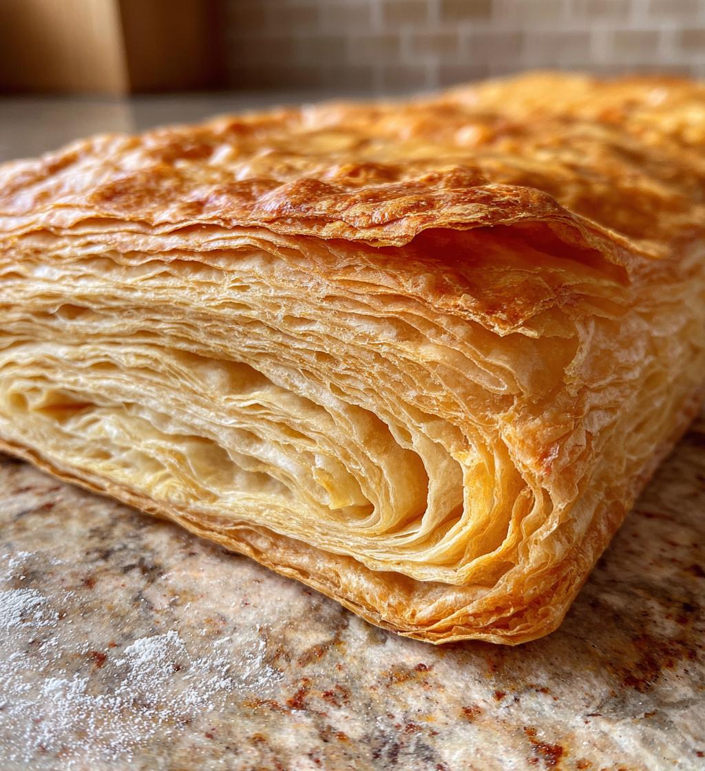 homemade rough puff pastry dough - detail 1