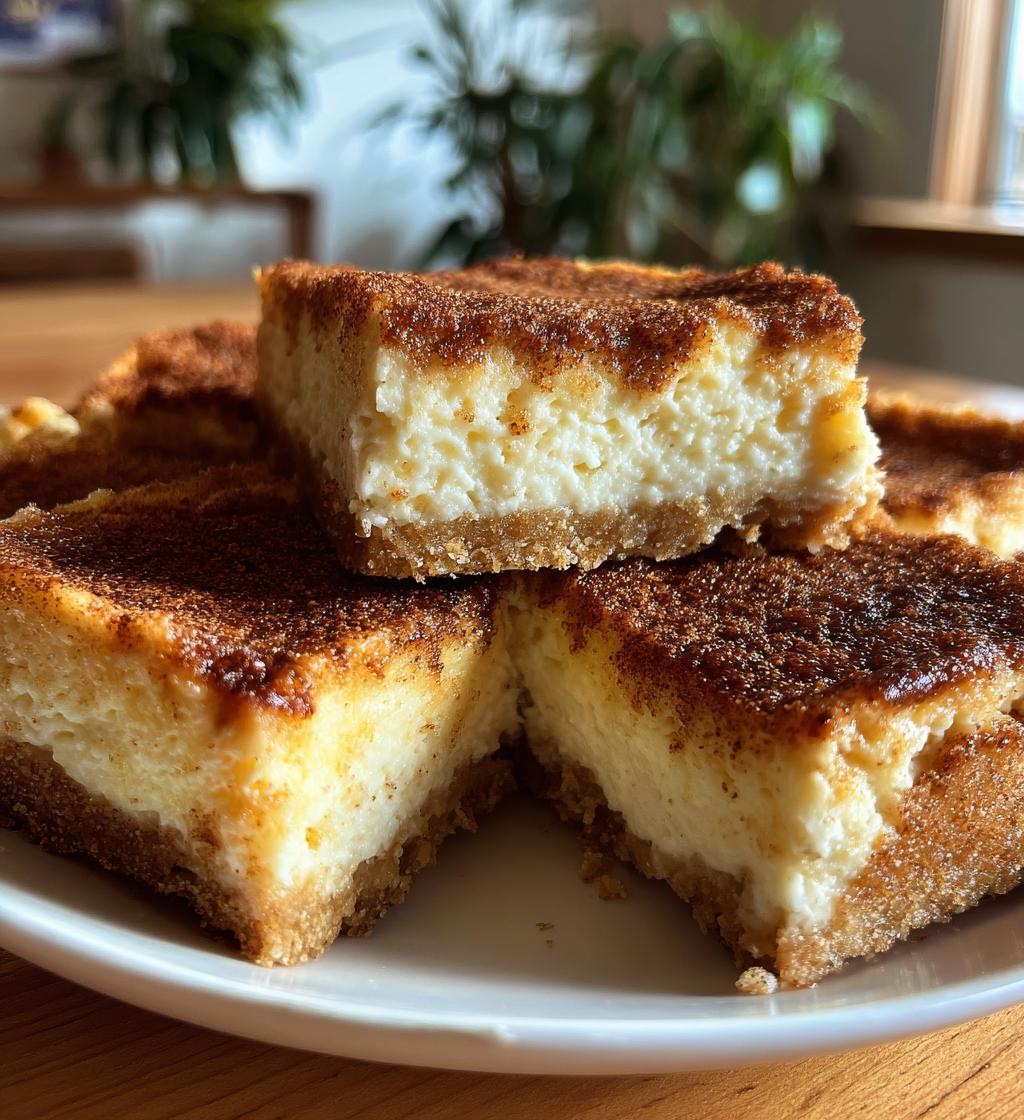 homemade snickerdoodle cheesecake bars - detail 1