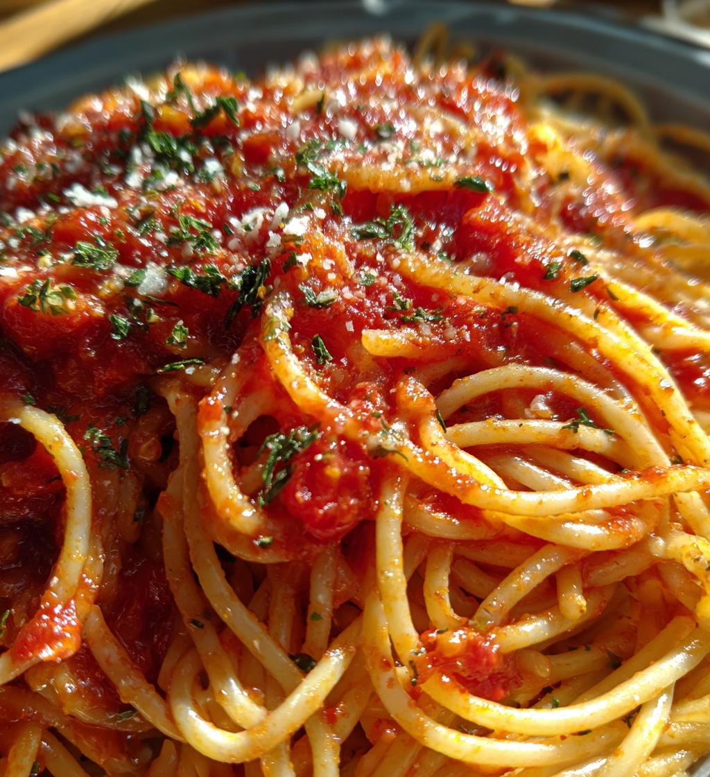 homemade spaghetti sauce - detail 1