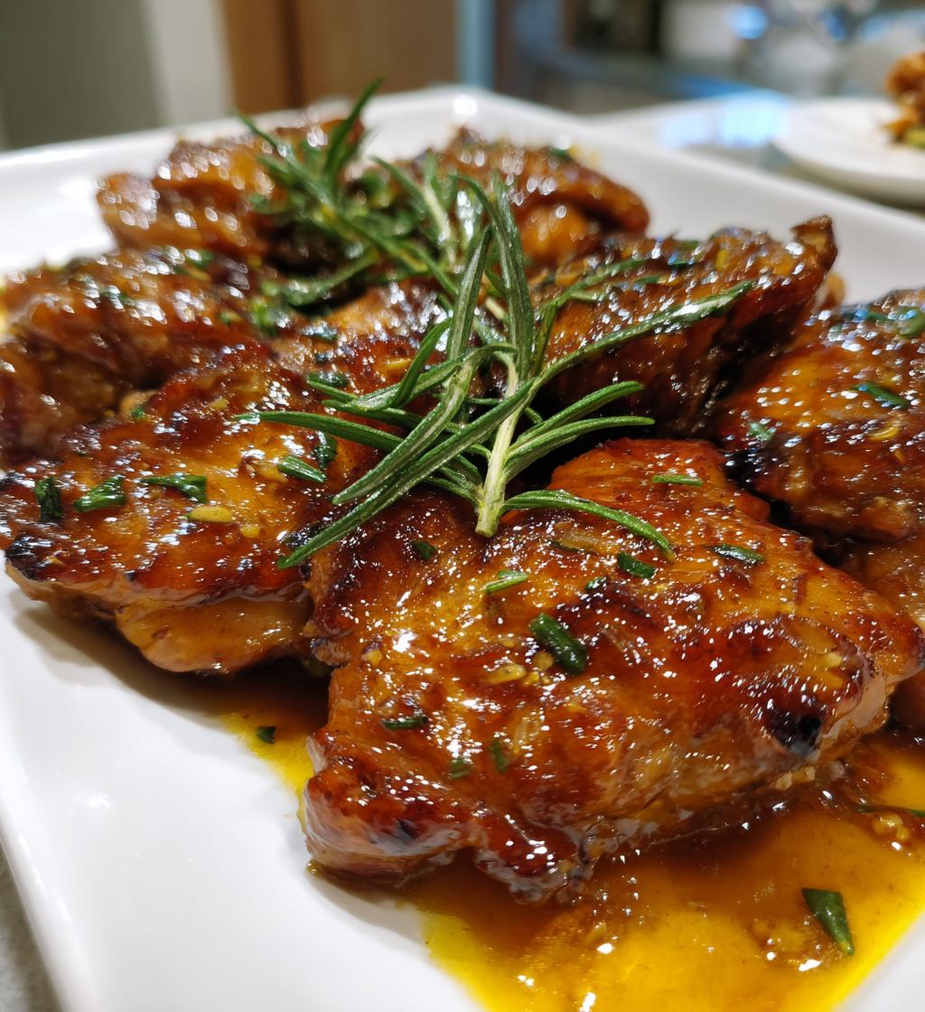 honey garlic slow cooker chicken thighs - detail 1