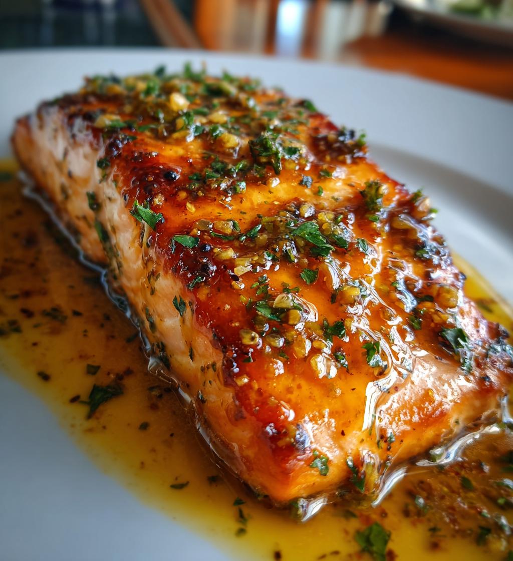 honey lime garlic butter baked salmon - detail 1