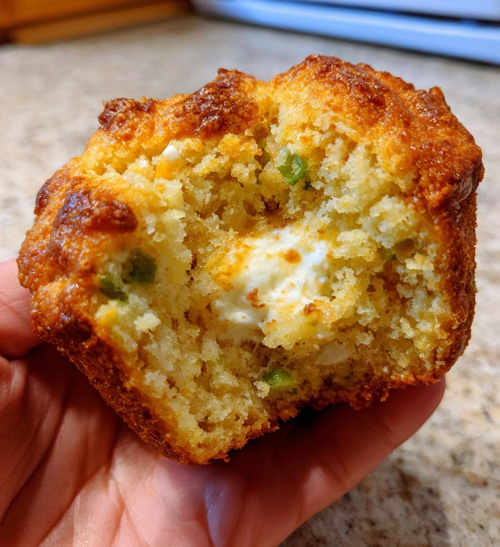 jalapeno cornbread muffins with cream cheese filling