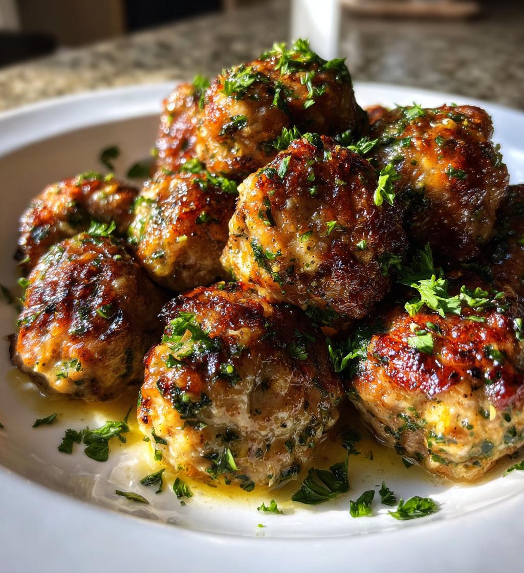 keto garlic butter parmesan meatballs - detail 1
