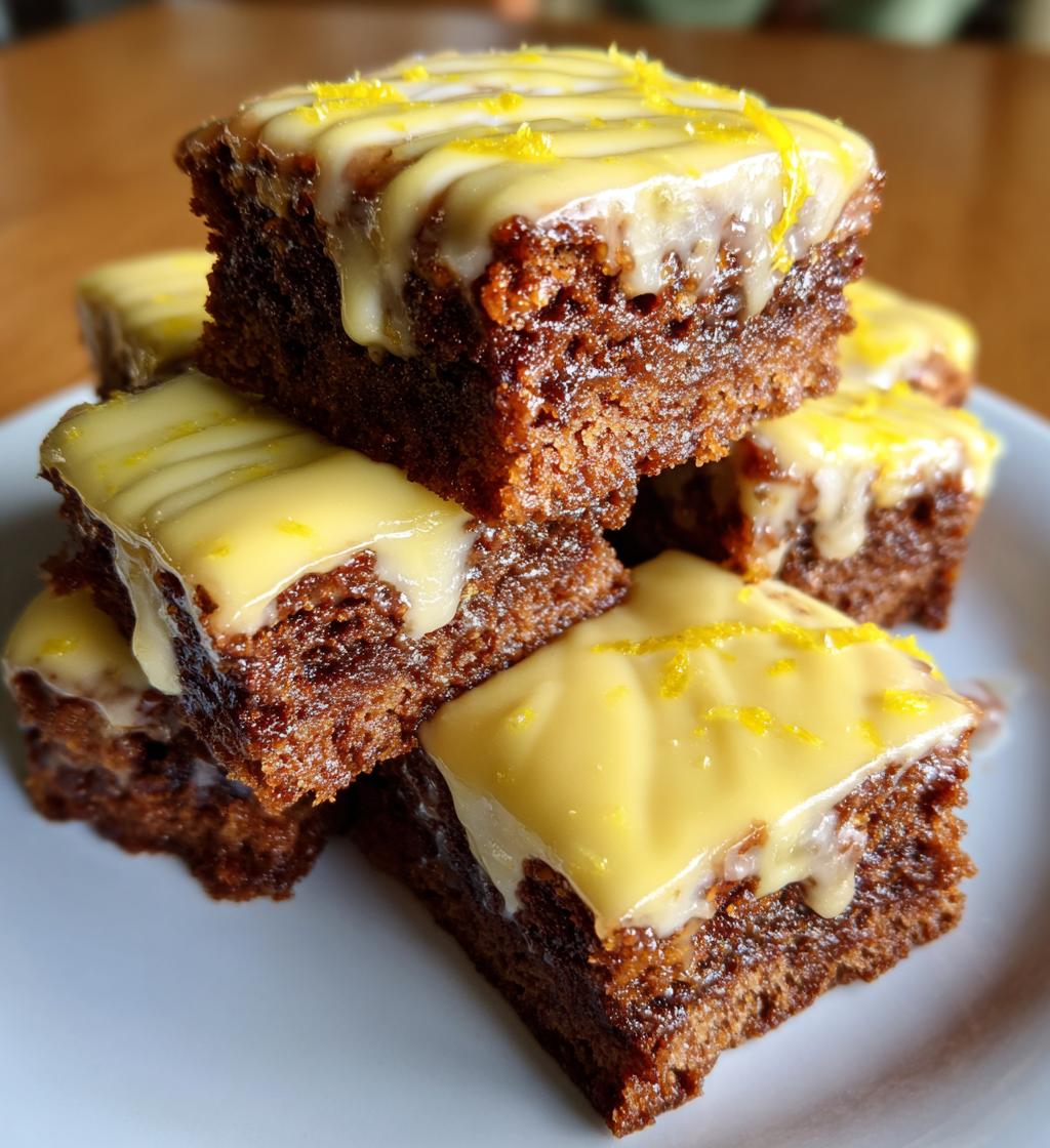 lemon brownies with lemon glaze - detail 1
