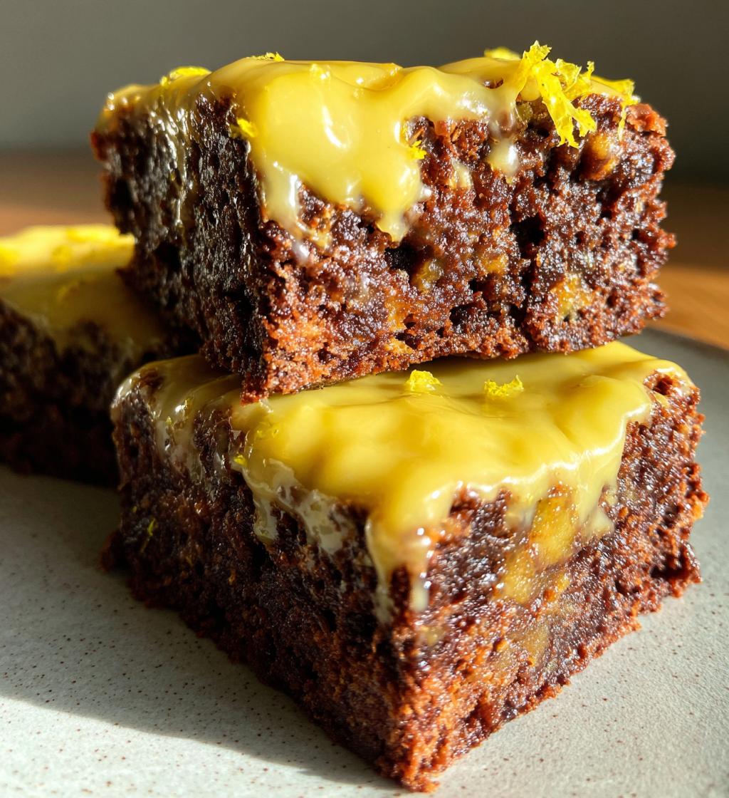 lemon brownies with lemon glaze