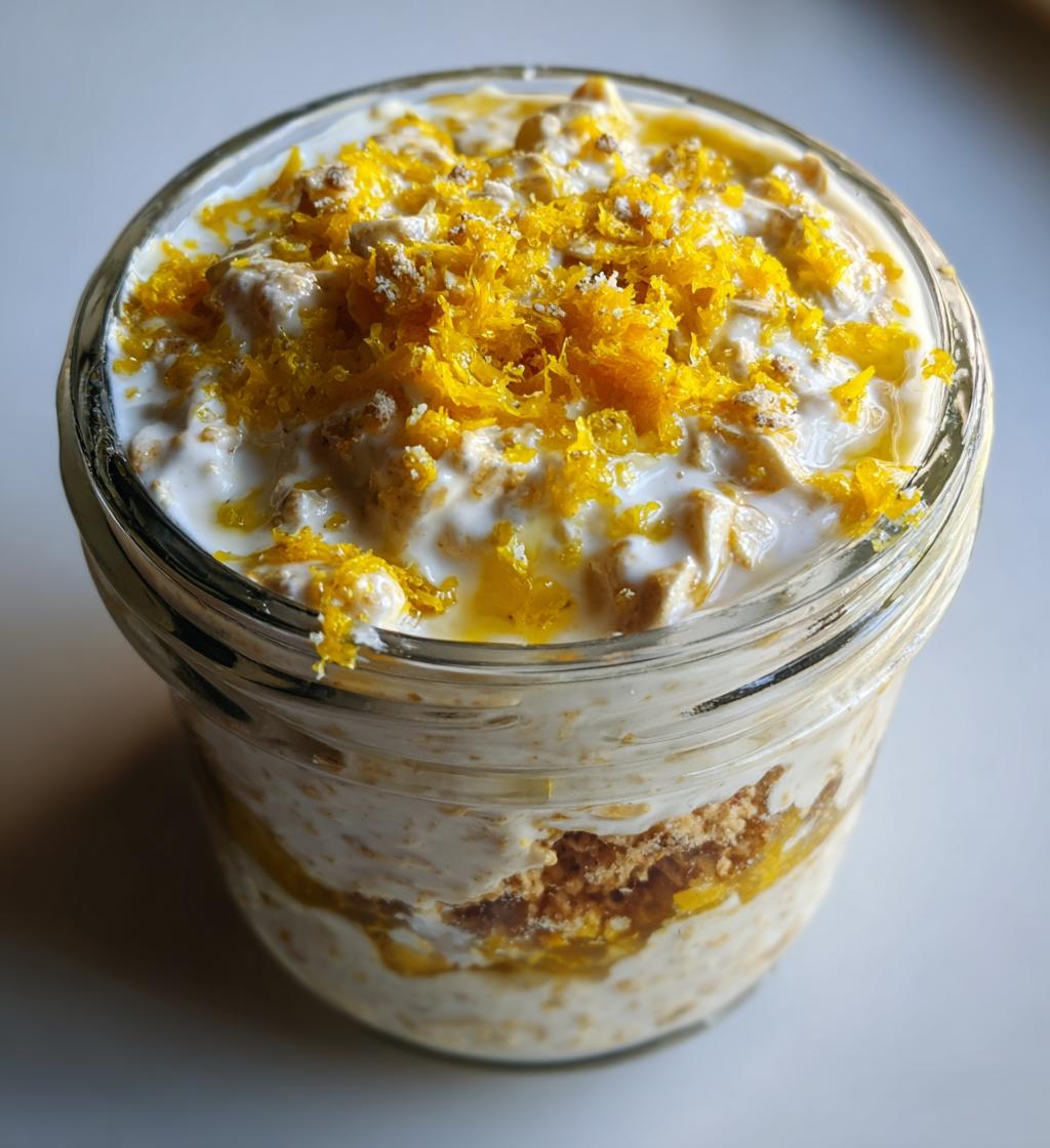 lemon cheesecake overnight oats - detail 1