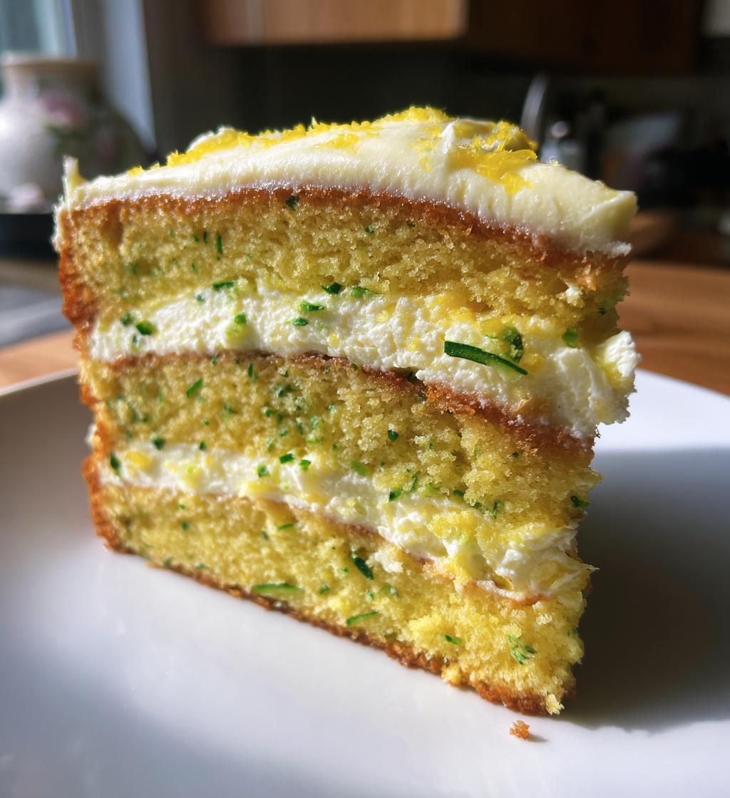 lemon zucchini cake with cream cheese filling - detail 1