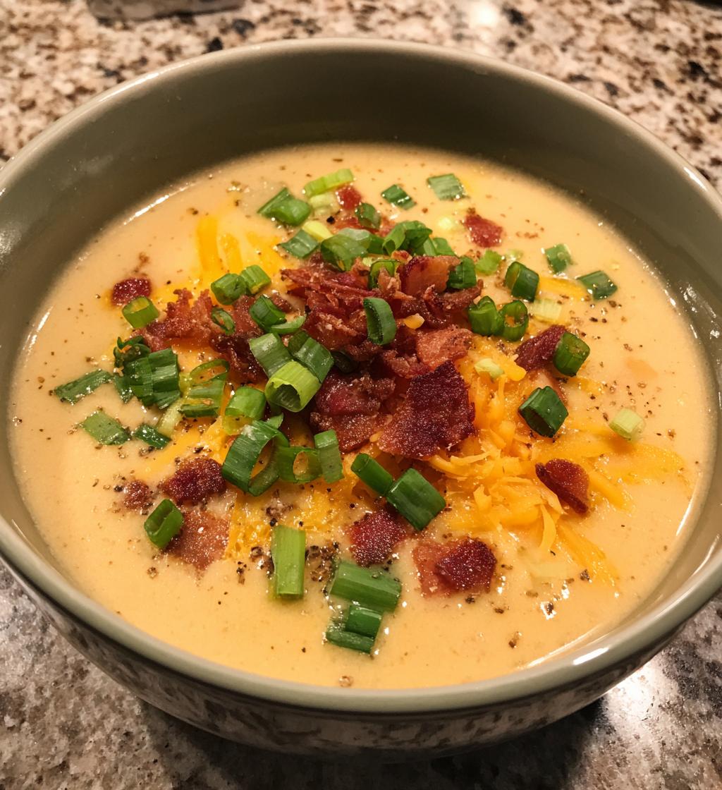 loaded baked potato soup - detail 1