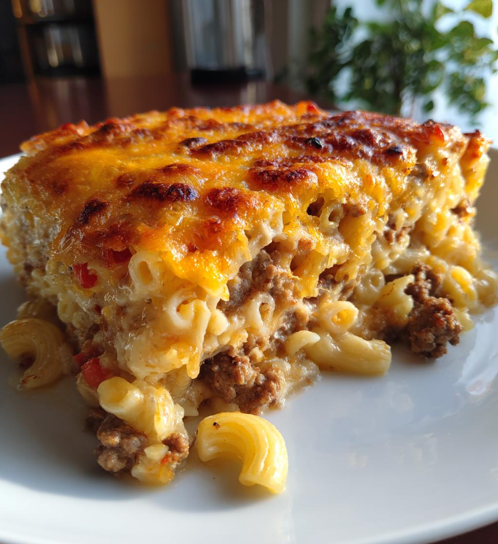 mac and cheese meatloaf casserole - detail 1