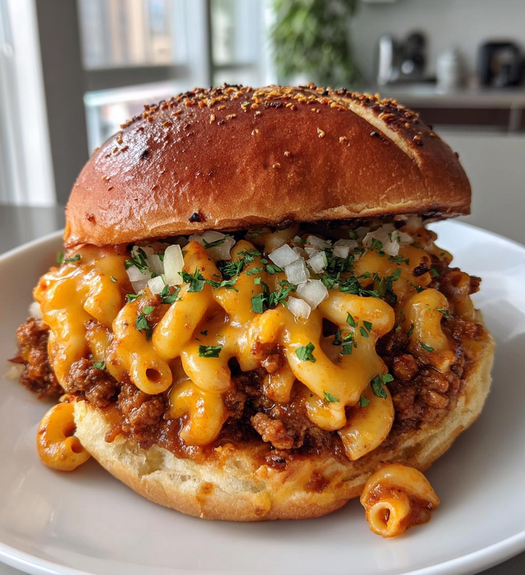 mac and cheese sloppy joes - detail 1
