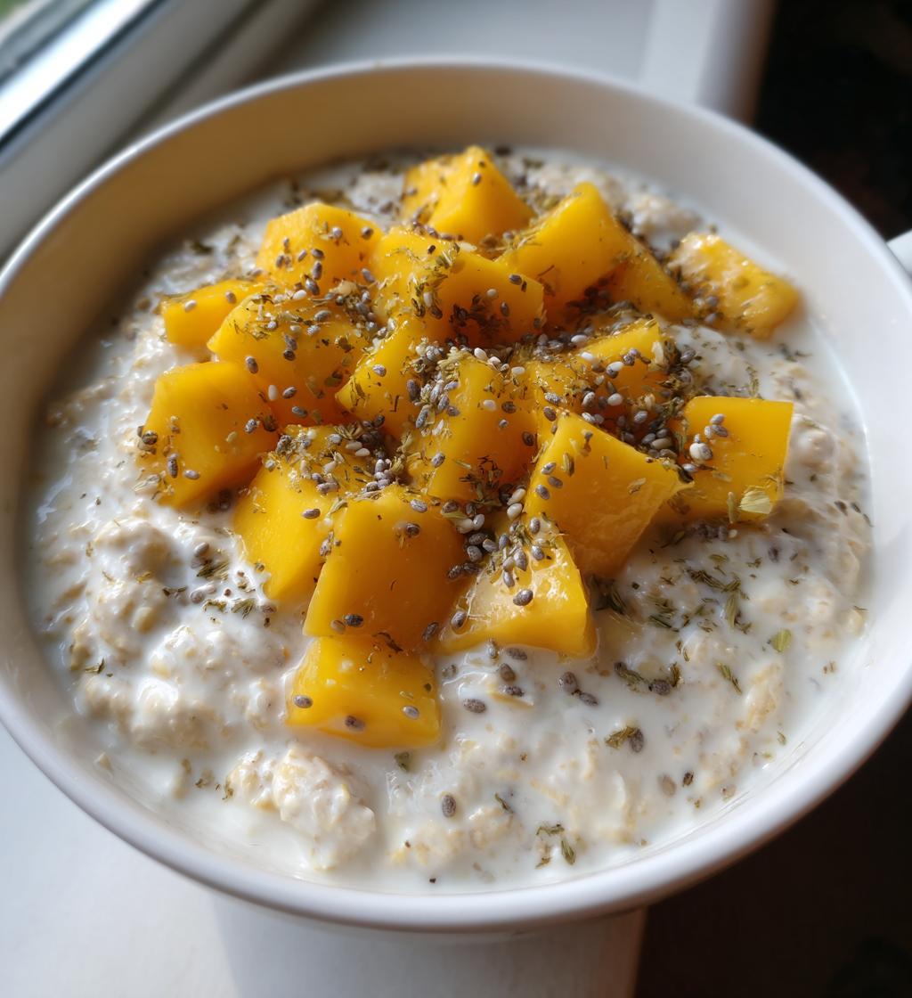 mango coconut overnight oats