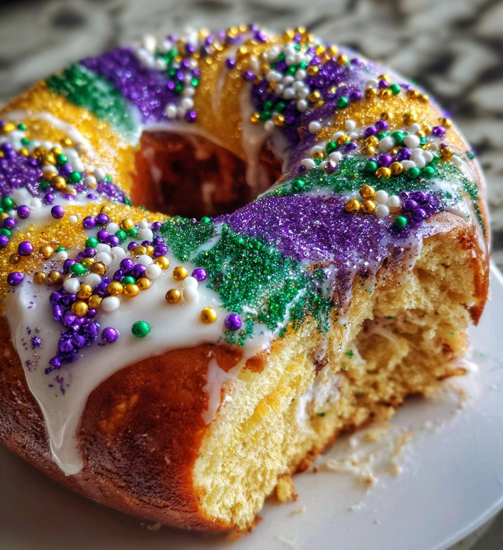 mardi gras king cake - detail 1
