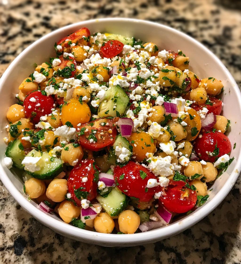 mediterranean chickpea salad - detail 1