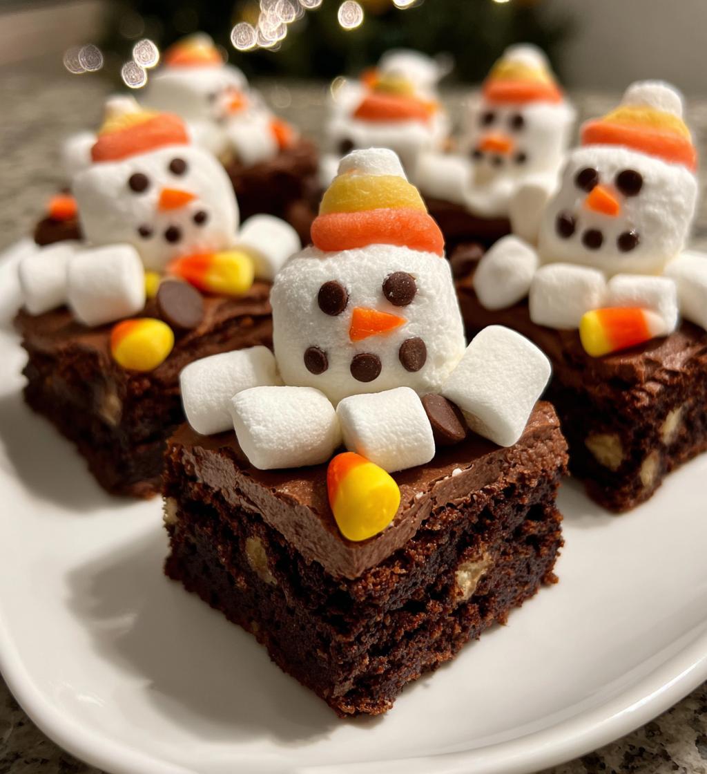 melted snowman brownies - detail 1