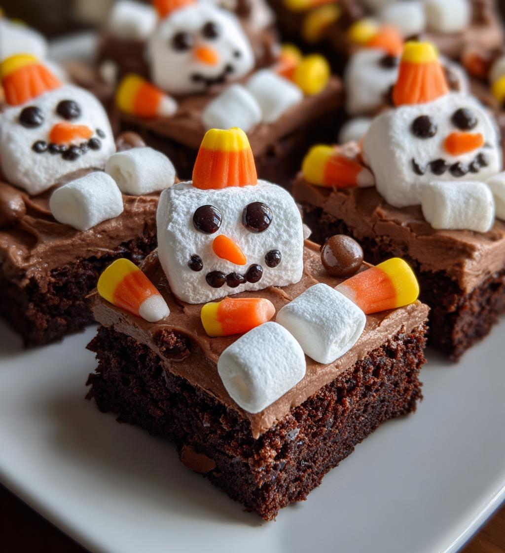 melted snowman brownies