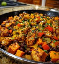 mexican chicken sweet potato and black bean skillet