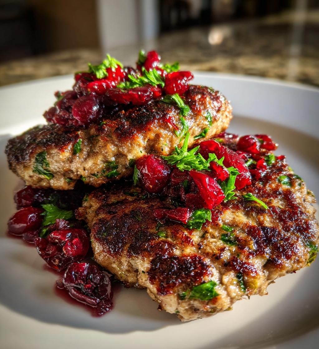 minced venison and cranberry patties - detail 1
