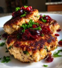 minced venison and cranberry patties