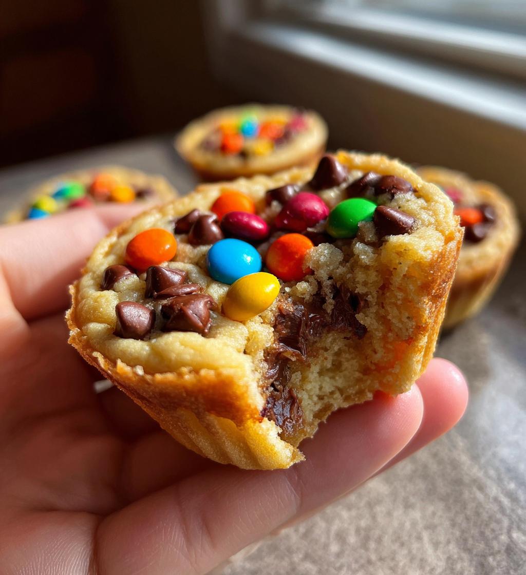 mini chocolate chip cookie cups with candy topping - detail 1