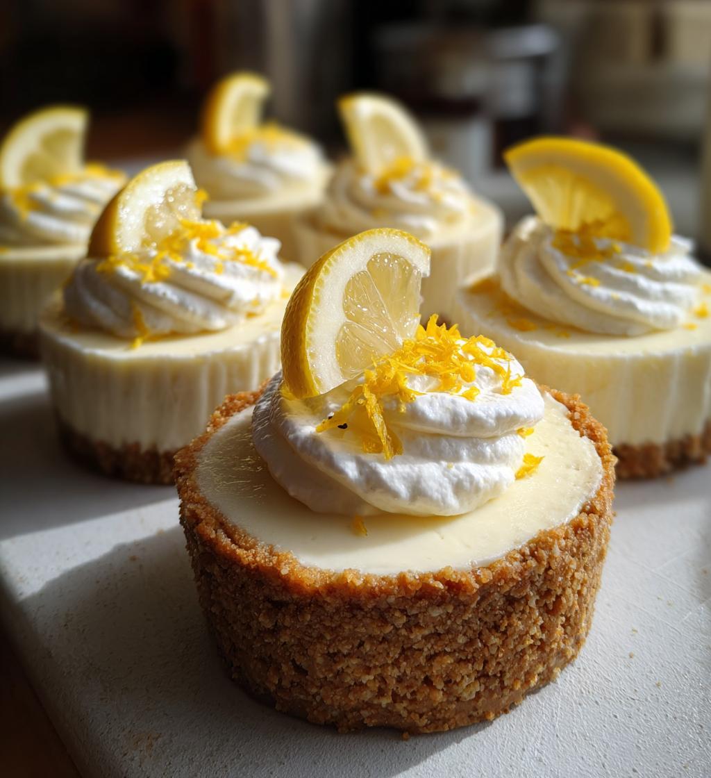 mini no bake lemon cheesecake tarts - detail 1