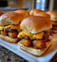 mini tater tot cheeseburgers