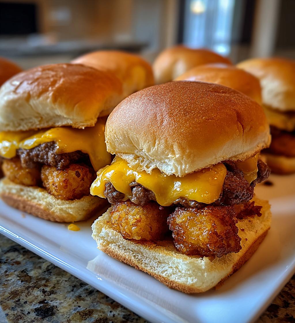 mini tater tot cheeseburgers