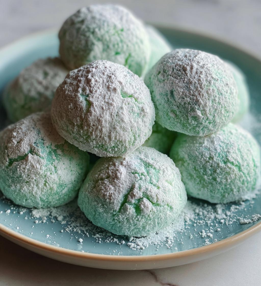 minty snowball cookies