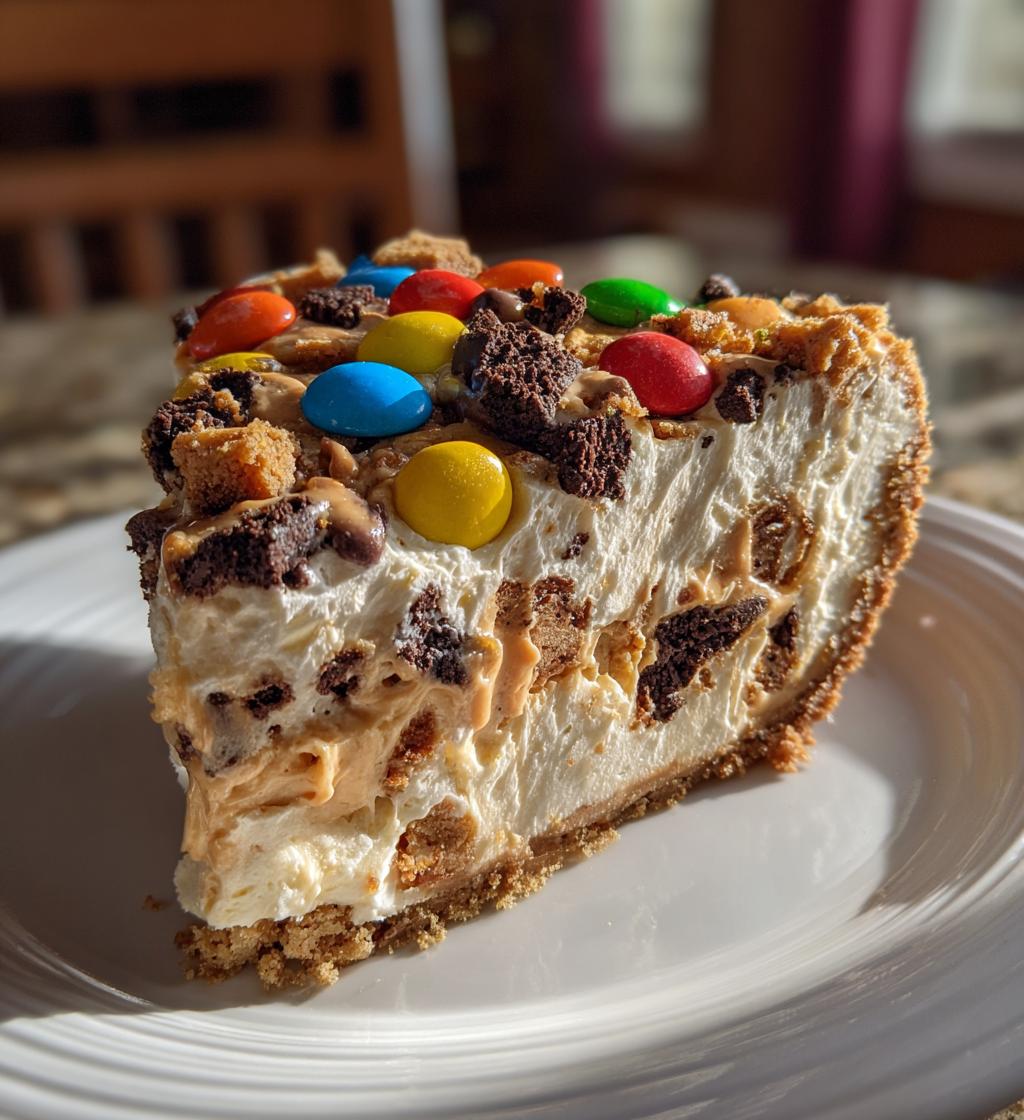 monster cookie peanut butter cheesecake pie