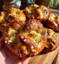 mozzarella stuffed rosemary parmesan soft pretzels