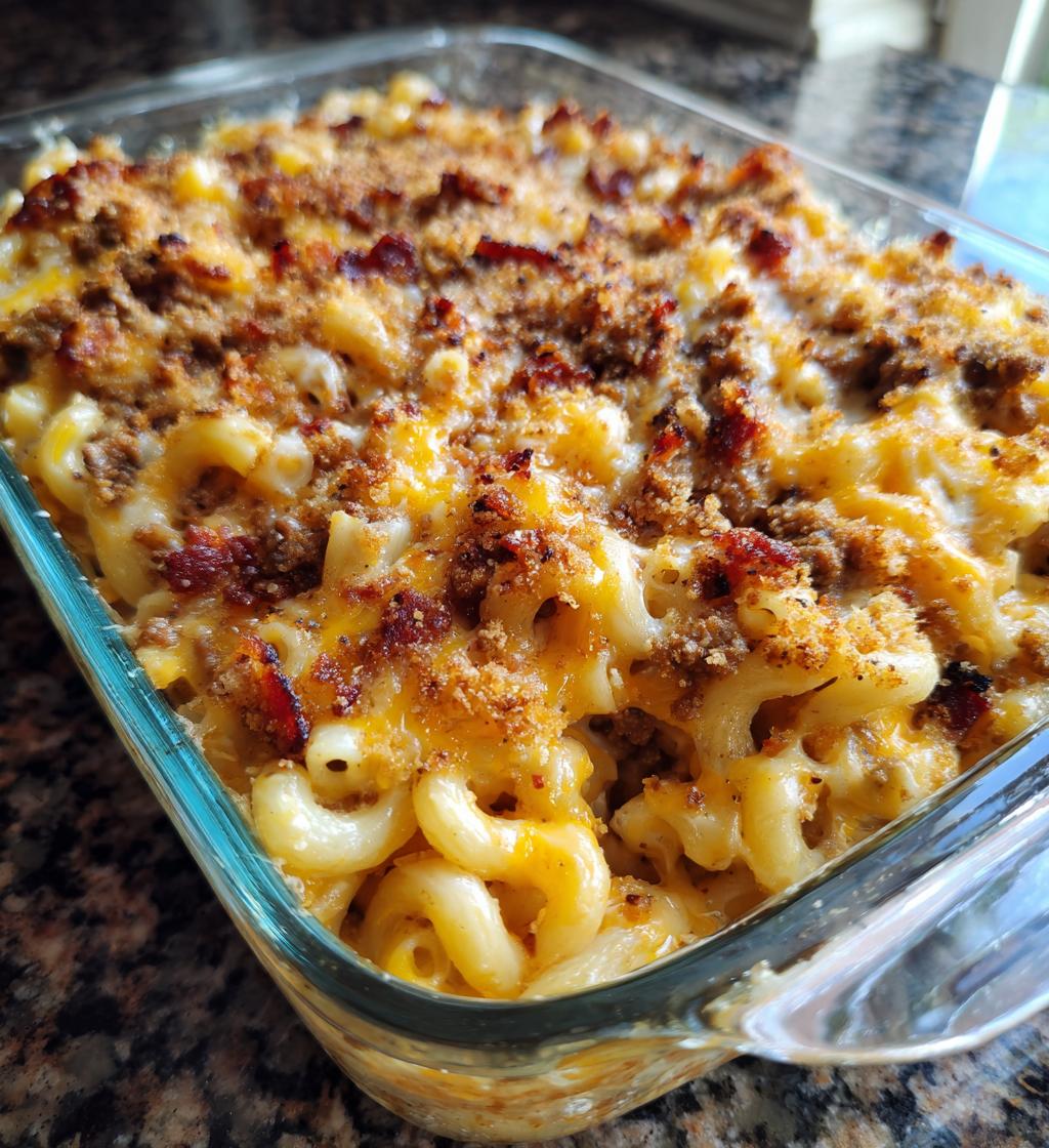 must try bbq bacon cheeseburger mac n cheese casserole - detail 1