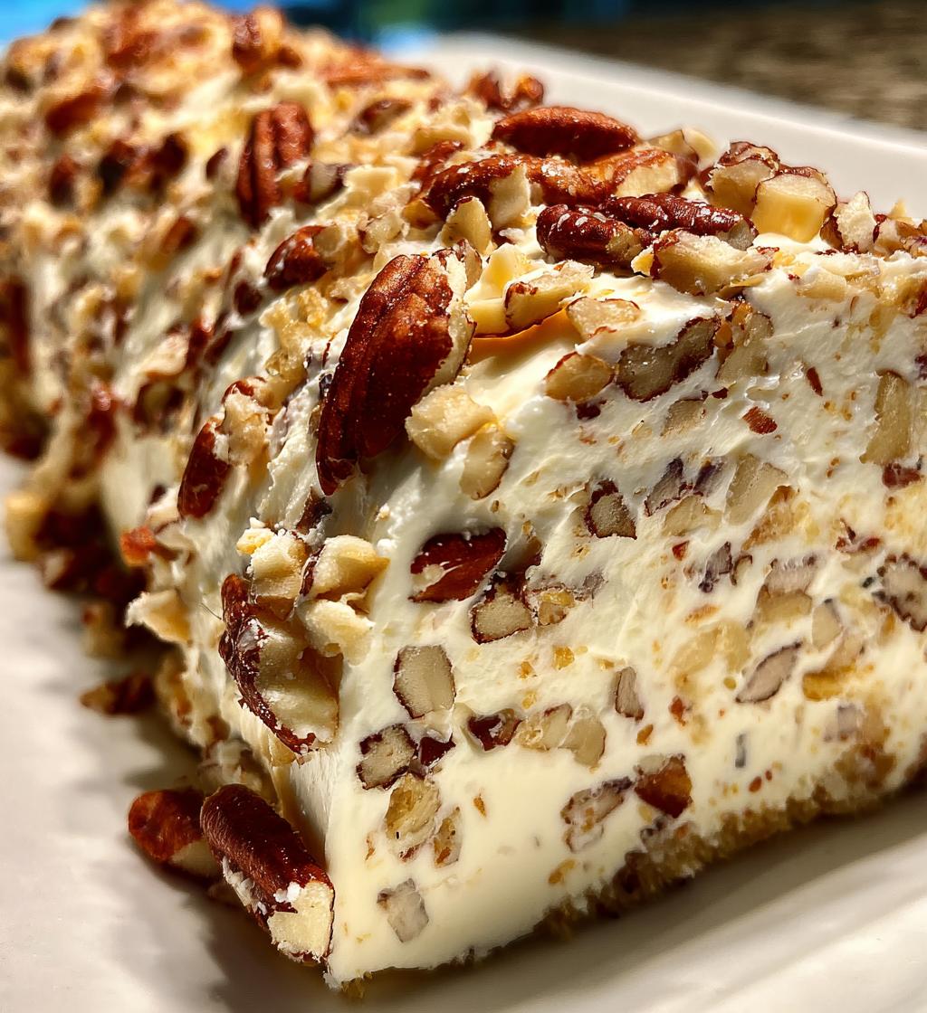 nanas 3 ingredient pecan log - detail 1