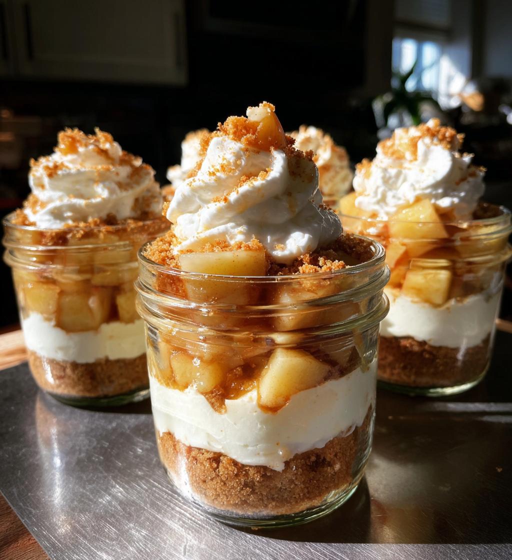 no bake apple cheesecake jars - detail 1