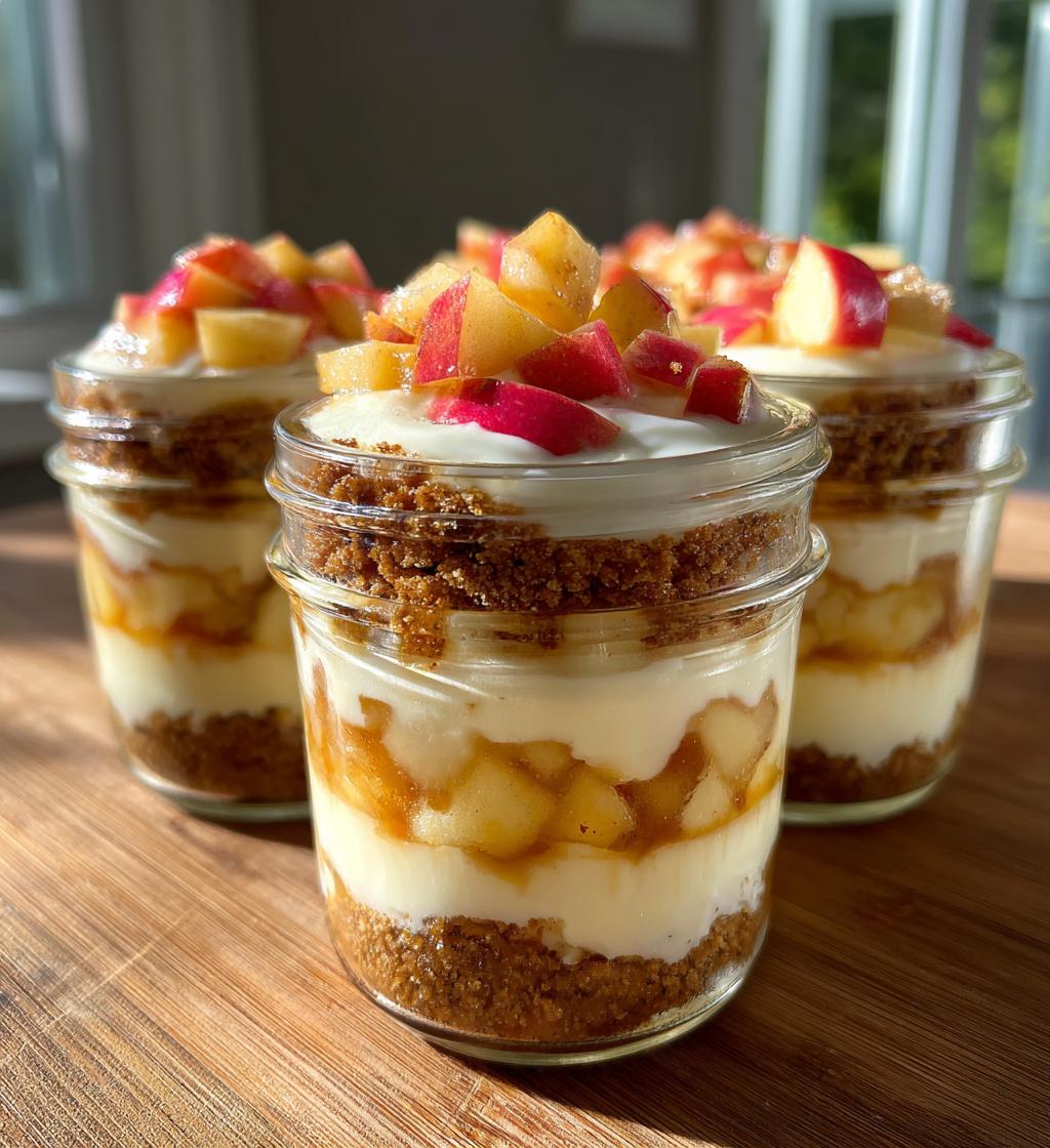 no bake apple cheesecake jars