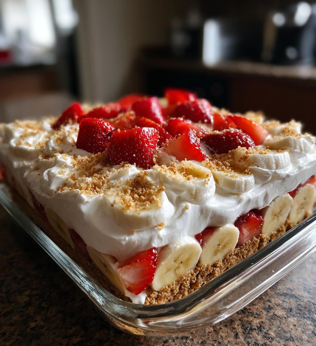 no bake banana split cake