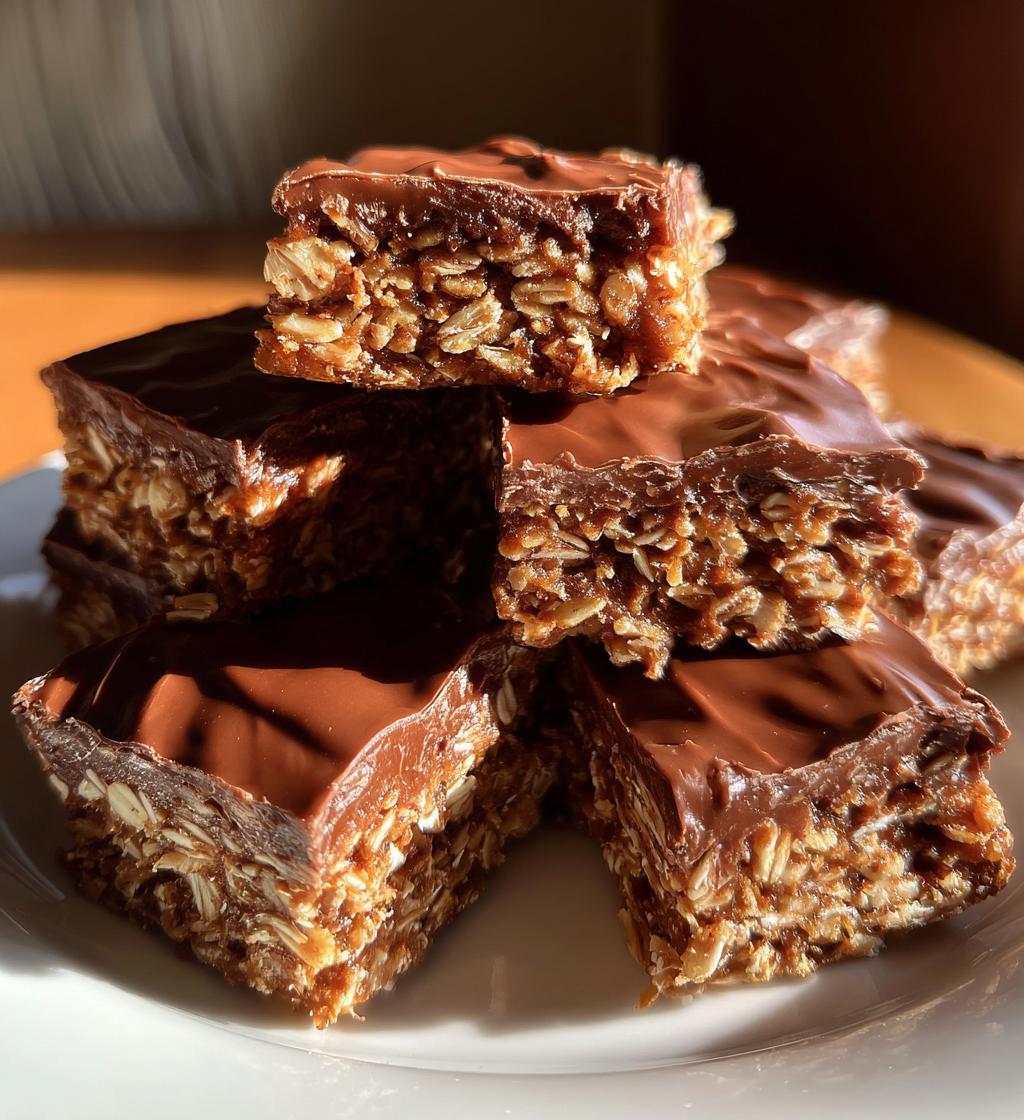 no bake chocolate oat bars - detail 1